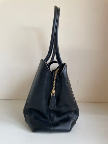 RADLEY LONDON BLACK LEATHER SHOULDER BAG & SMALL MIRROR