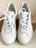 VEJA ESPLAR LOGO LEATHER EXTRA WHITE /SABLE TRAINERS SIZE 5/38