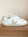 VEJA ESPLAR LOGO LEATHER EXTRA WHITE /SABLE TRAINERS SIZE 5/38