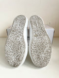 SUPERGRA CLASSIC WHITE LEATHER PLIMSOLS SIZE 5/38