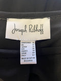 JOSEPH RIBKOFF BLACK RUFFLE FRILLED CAP SLEEVED TOP SIZE 10