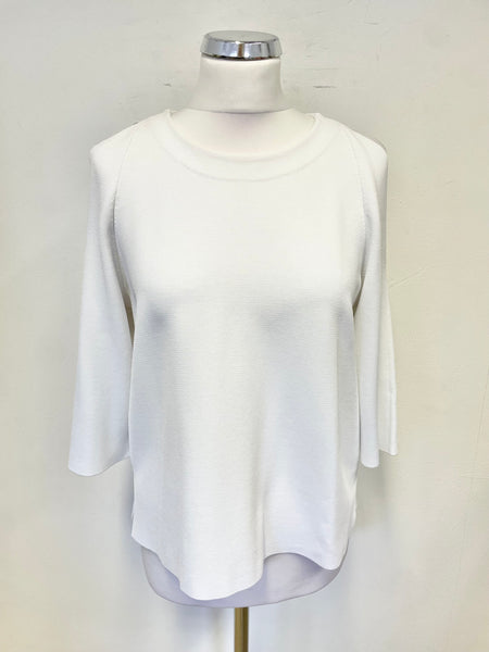 LK BENNETT LAUREN WHITE COLD SHOULDER HALF SLEEVE TOP SIZE M