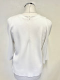 LK BENNETT LAUREN WHITE COLD SHOULDER HALF SLEEVE TOP SIZE M