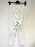 LK BENNETT LARIS WHITE COTTON ANKLE GRAZER TROUSERS SIZE 10