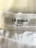 LK BENNETT LARIS WHITE COTTON ANKLE GRAZER TROUSERS SIZE 10