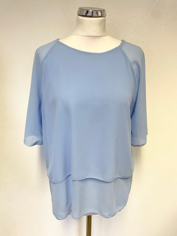 BRAND NEW JAMES LAKELAND LIGHT BLUE LAYERED SHORT SLEEVED TOP SIZE 12