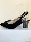 BRAND NEW MARKS & SPENCER AUTOGRAPH BLACK SUEDE SLINGBACK HEELS SIZE 4.5/37.5