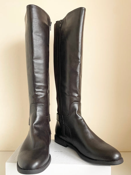 BRAND NEW MARKS & SPENCER BROWN FLEXIBLE LEG FITTING KNEE LENGTH BOOTS SIZE 6/39.5