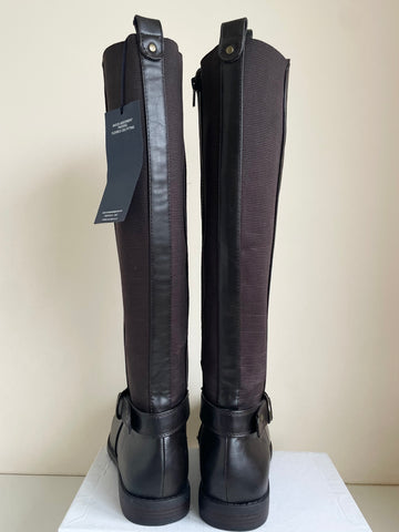 BRAND NEW MARKS & SPENCER BROWN FLEXIBLE LEG FITTING KNEE LENGTH BOOTS SIZE 6/39.5