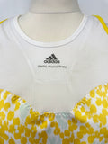 STELLA McCARTNEY FOR ADIDAS WHITE & YELLOW VEST TOP & CROPPED LEGGINGS SET SIZE 16/M