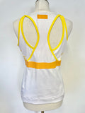 STELLA McCARTNEY FOR ADIDAS WHITE & YELLOW VEST TOP & CROPPED LEGGINGS SET SIZE 16/M