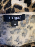 HOBBS BROWN & BLACK LEOPARD PRINT 3/4 SLEEVE KNIT DRESS SIZE 8