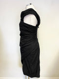 RARE ALL SAINTS VELLAMO BLACK BROIDERIE ANGLAISE ONE SHOULDER CORSET DRESS SIZE 12