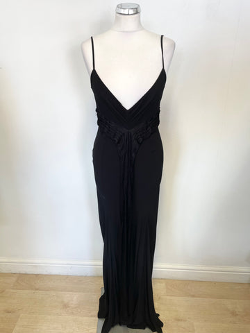 GHOST BLACK SHOESTRING STRAP LONG SPECIAL OCCASION DRESS SIZE S