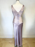 LAURA ASHLEY LILAC 100% SILK SLEEVELESS LONG DRESS SIZE 10