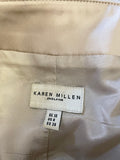 KAREN MILLEN GOLD SATIN BOW TRIM HALTER NECK FISHTAIL EVENING DRESS SIZE 10