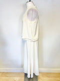 BRAND NEW REISS VIOLA OFF WHITE SHEER LAYERED MIDI DRESS SIZE 10