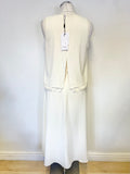 BRAND NEW REISS VIOLA OFF WHITE SHEER LAYERED MIDI DRESS SIZE 10