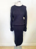 REISS JODIE NAVY BLUE ROUND NECK POUCHED BODICE LONG SLEEVED JUMPER DRESS SIZE S