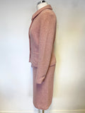 LK BENNETT PINK WOOL BLEND JACKET & SKIRT SUIT SIZE 10