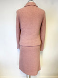 LK BENNETT PINK WOOL BLEND JACKET & SKIRT SUIT SIZE 10