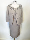 BRAND NEW LK BENNETT NANDA LIGHT GREY PENCIL DRESS & FITTED JACKET SUIT SIZE 10