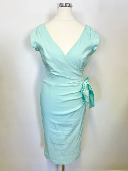 THE PRETTY DRESS COMPANY MINT GREEN CAP SLEEVED BODYCON DRESS SIZE 10