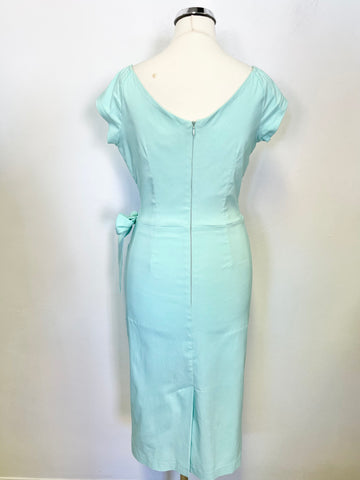 THE PRETTY DRESS COMPANY MINT GREEN CAP SLEEVED BODYCON DRESS SIZE 10