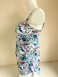 FANTASIE WHITE & MULTI COLOURED FLORAL PRINT TANKINI  SIZE 34D /M