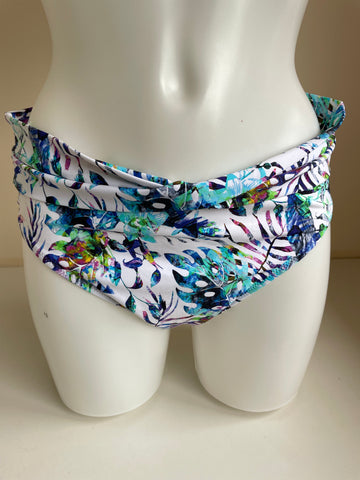 FANTASIE WHITE & MULTI COLOURED FLORAL PRINT TANKINI  SIZE 34D /M