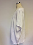 ONE LIFE WHITE COTTON OVERSIZE LAGENLOOK TOP SIZE M