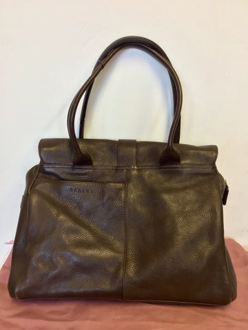 RADLEY DARK BROWN LEATHER TOTE / SHOULDER BAG