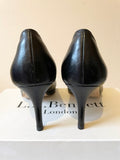 LK BENNETT SYBILA BLACK LEATHER HEELS SIZE 4.5/37.5