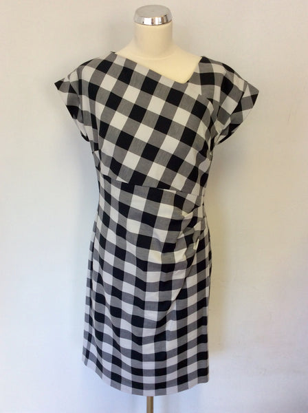 PHASE EIGHT BLACK & WHITE CHECK PENCIL DRESS SIZE 14