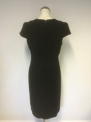 HOBBS BLACK CAP SLEEVE PENCIL DRESS SIZE 12