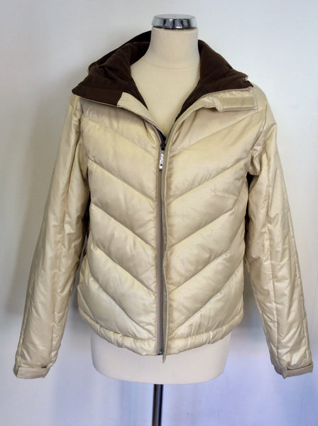 BURTON CREAM PEARLISED PADDED GOOSE DOWN SNOWBOARD JACKET SIZE S