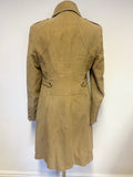 KAREN MILLEN CAMEL BRUSHED COTTON KNEE LENGTH COAT SIZE 14