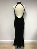 CONSORTIUM BLACK VELVET WITH LACE & SEQUINED TOP LONG EVENING DRESS SIZE 12