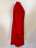 PLANET RED DOUBLE BREASTED WOOL & CASHMERE COAT SIZE 8