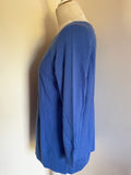 BRAND NEW HOBBS NW3 BETH SKY BLUE 3/4 SLEEVE JUMPER SIZE L