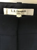 LK BENNETT LARIESE SLOANE BLUE COTTON ANKLE GRAZER TROUSERS SIZE 12