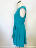 WHISTLES TURQUOISE SLEEVELESS FIT & FLARE DRESS SIZE 14