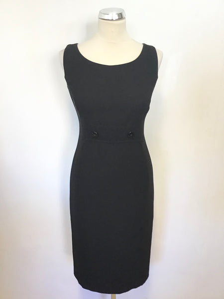 MARKS & SPENCER BLACK SLEEVELESS PENCIL DRESS SIZE 8