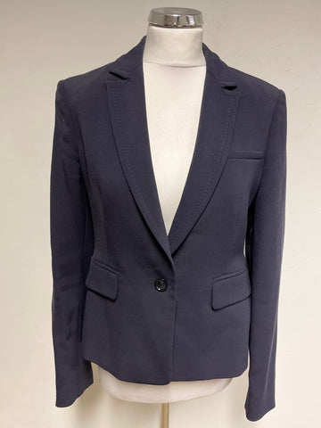 LK BENNETT CLEORA NAVY BLUE JACKET & SKIRT SUIT SIZE 10