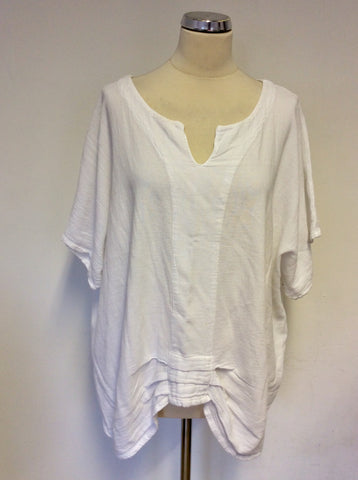 ONE LIFE WHITE COTTON OVERSIZE LAGENLOOK TOP SIZE M