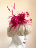 LK BENNETT NANCY PINK FEATHER FASCINATOR ON HEADBAND