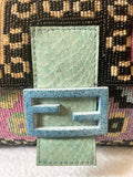 RARE VINTAGE FENDI BAGUETTE MULTICOLOURED BEADED LEATHER STRAP SHOULDER BAG