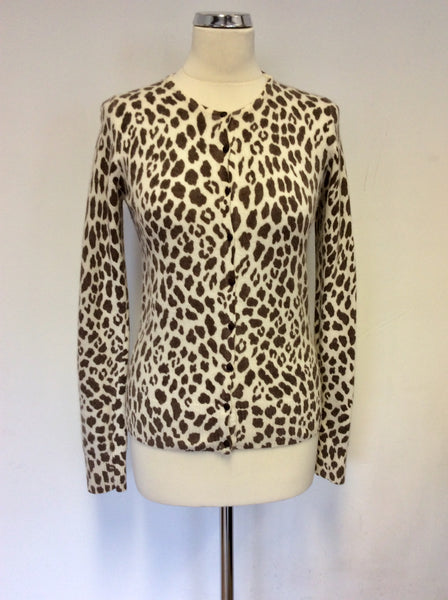 MONSOON BROWN & CREAM ANIMAL PRINT CARDIGAN SIZE 12