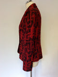 OSCAR B BLACK & RED PRINT JACKET SIZE 12