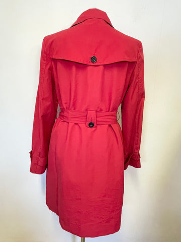 HOBBS RED TIE BELT TRENCH COAT SIZE 12